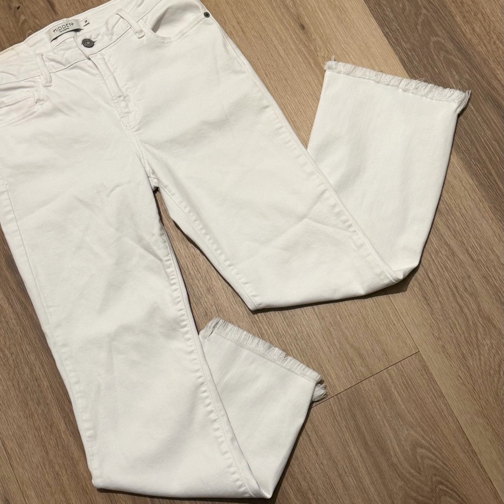 Hidden Los Angeles Elegant White Straight Leg Jeans size 28 - Picture 3 of 6